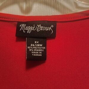 Maggie Barnes Vibrant Red Blouse 3X